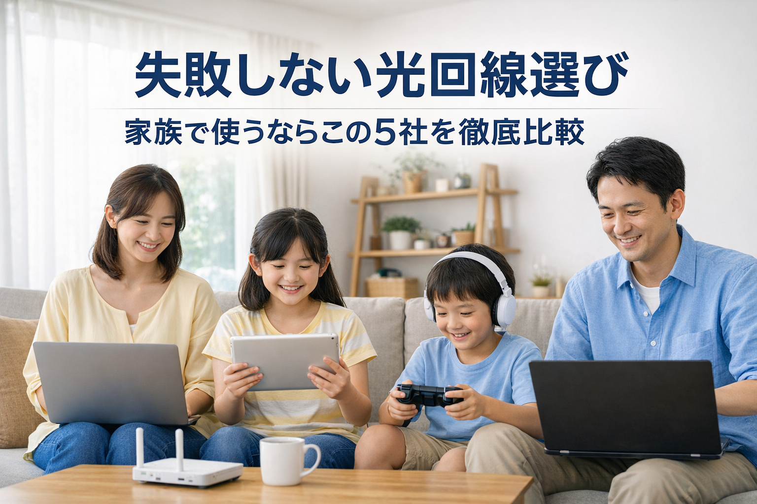 失敗しない光回線選び|家族で使うならこの5社を徹底比較