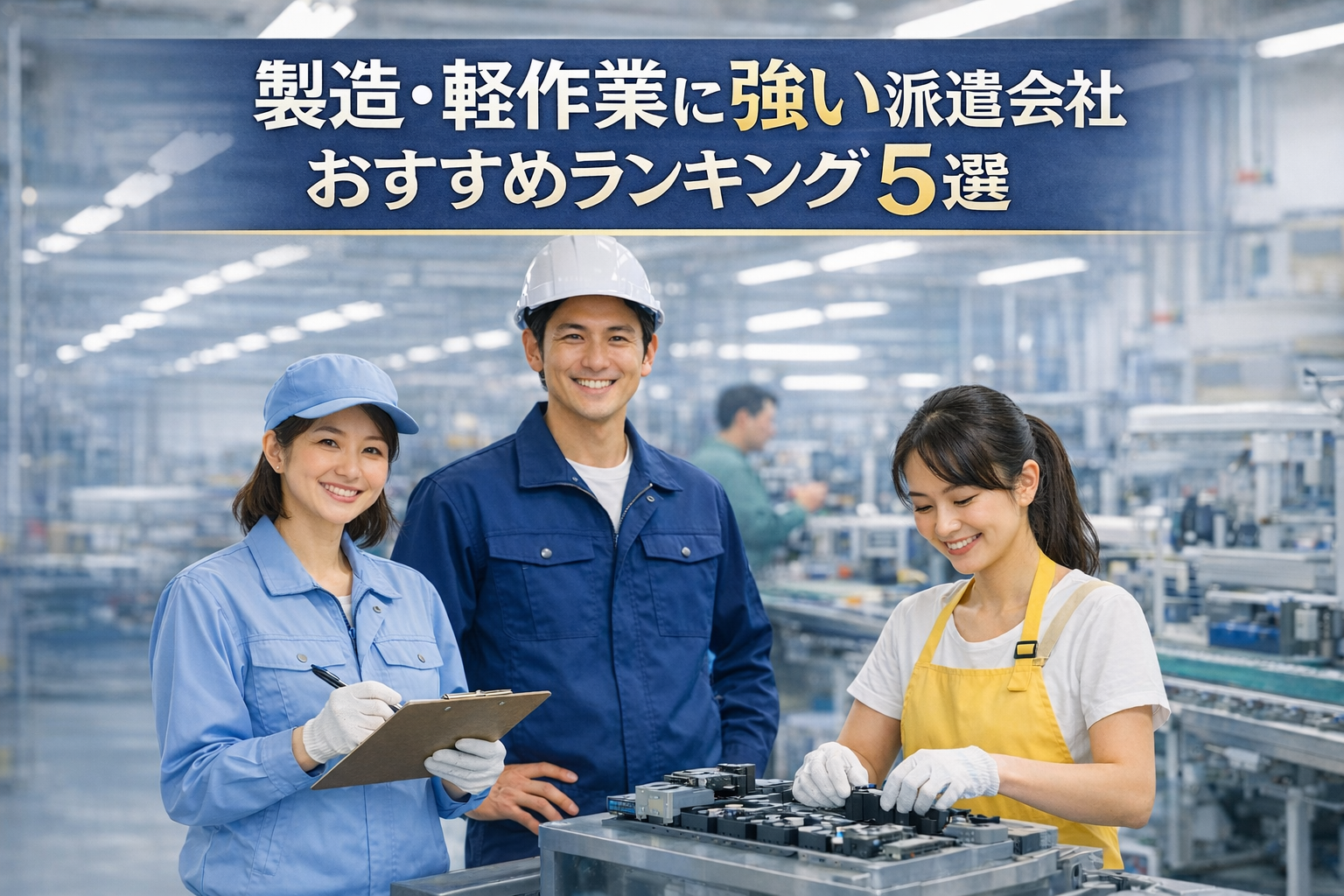 製造・軽作業に強い派遣会社おすすめランキング5選｜高時給求人に強い人気サービス比較