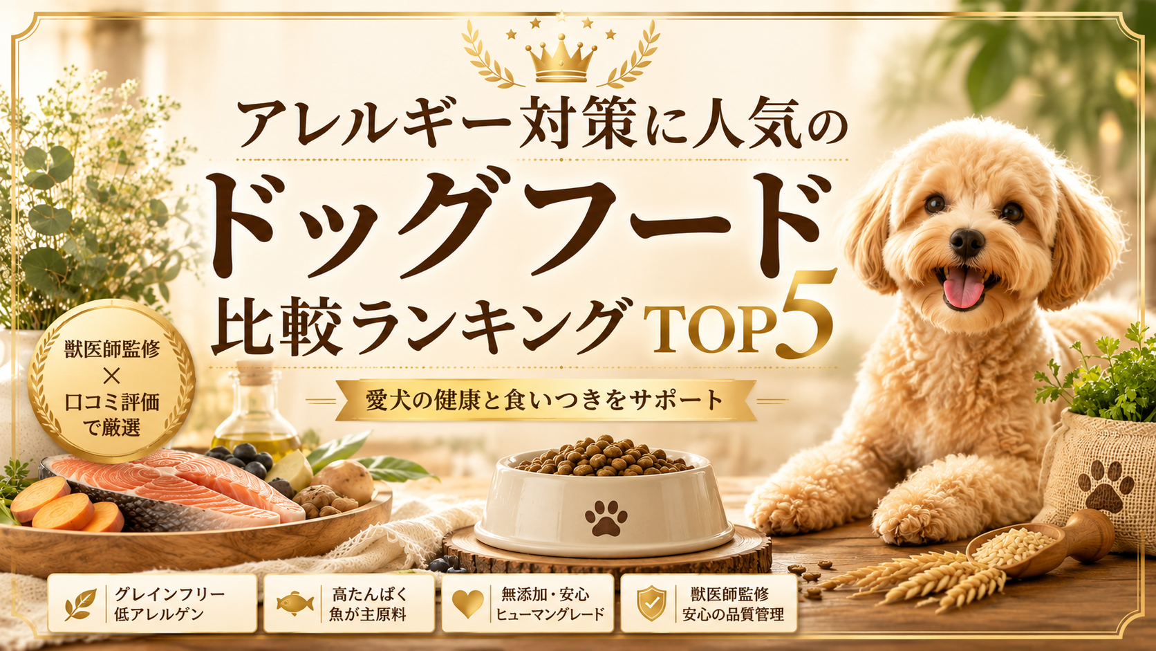 アレルギー対策に人気のドッグフード比較ランキング｜愛犬家が選ぶおすすめ5選