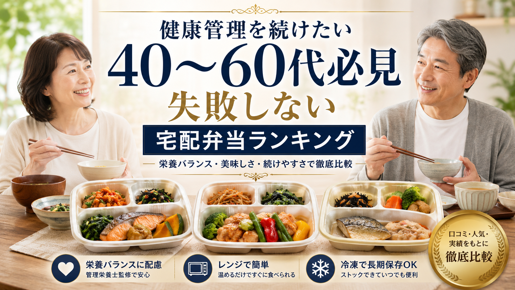 健康管理を続けたい40〜60代必見｜失敗しない宅配弁当ランキング