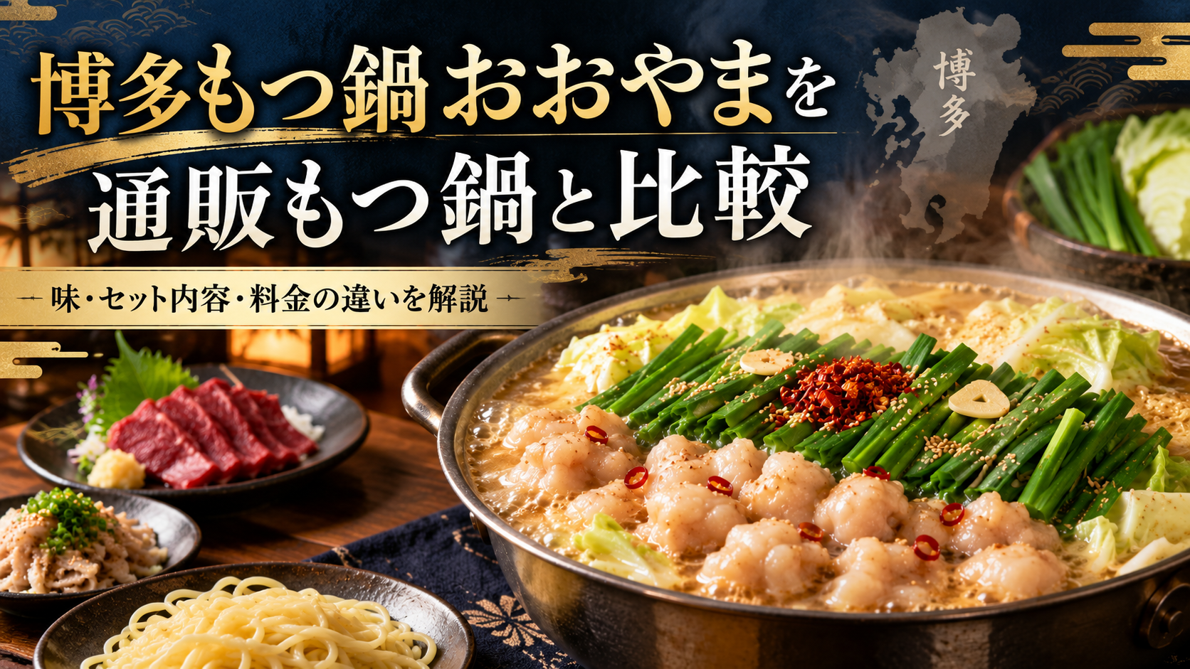 博多もつ鍋おおやまと通販もつ鍋を比較！味・セット内容・料金の違いを解説
