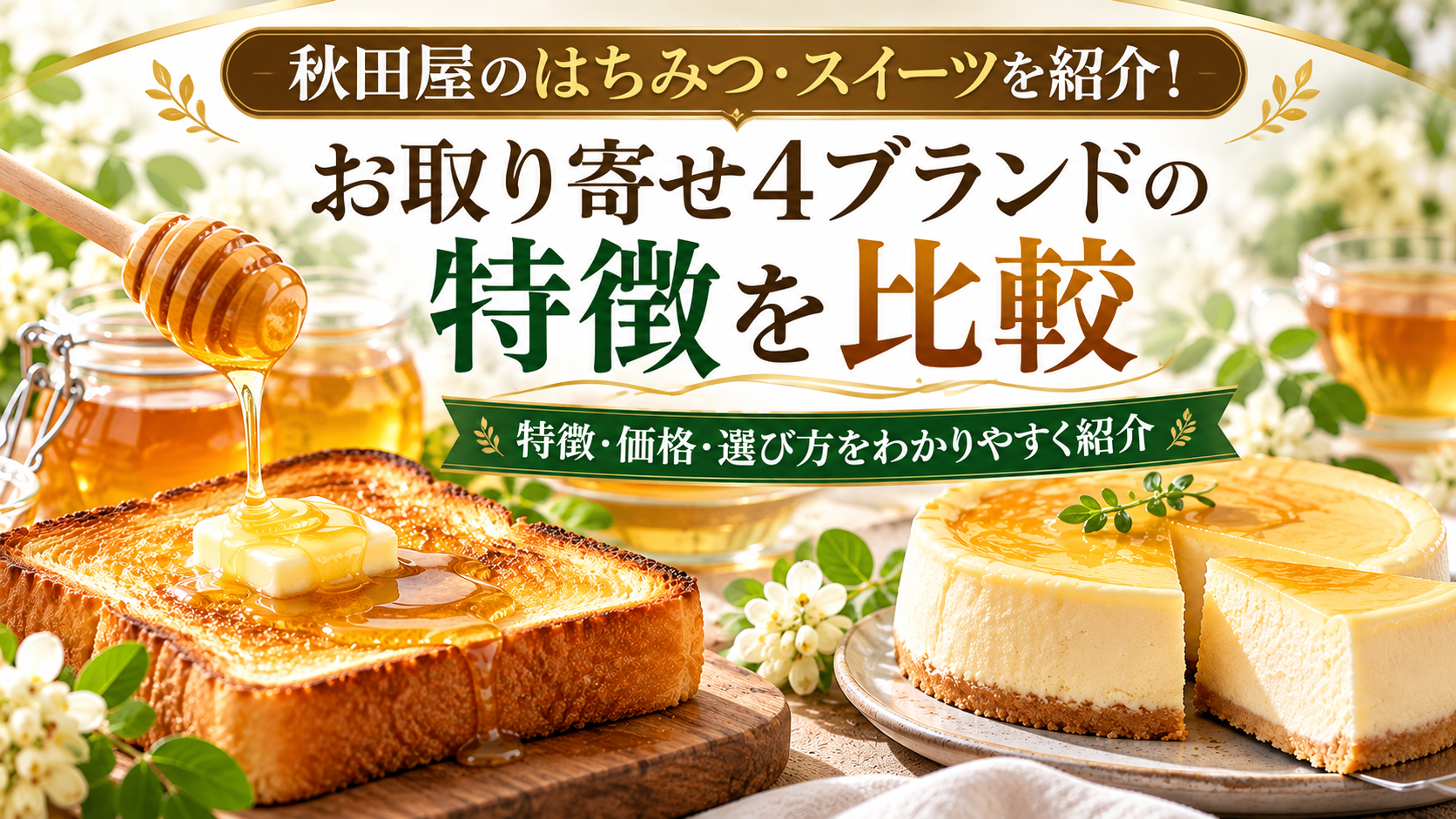 秋田屋のはちみつ・スイーツを紹介!お取り寄せ4ブランドの特徴を比較