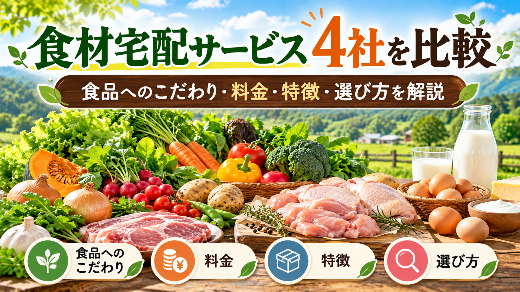 秋川牧園と食材宅配サービスを比較!食品へのこだわり・料金・特徴・選び方を解説